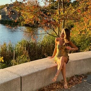 Gold Strapless Dress